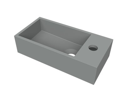 Fontein Arcqua Flair 36x18x9 cm met Kraangat Rechts Mat Grijs