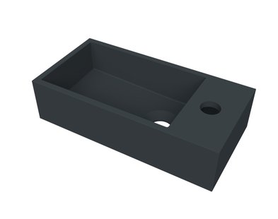 Fontein Arcqua Flair 36x18x9 cm met Kraangat Rechts Mat Antraciet