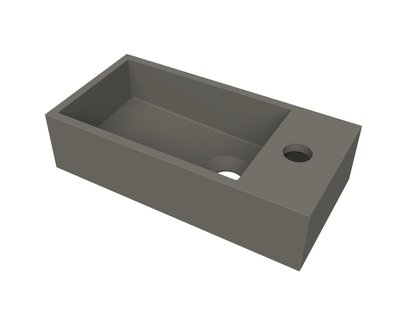 Fontein Arcqua Flair 36x18x9 cm met Kraangat Rechts Mat Quartz Grijs