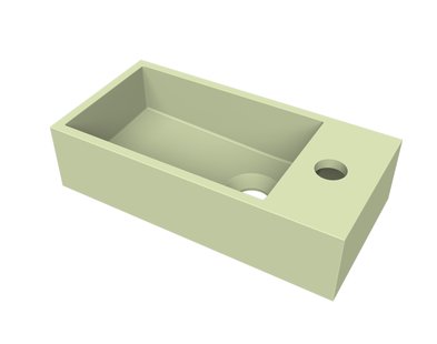 Fontein Arcqua Flair 36x18x9 cm met Kraangat Rechts Mat Pastel Groen