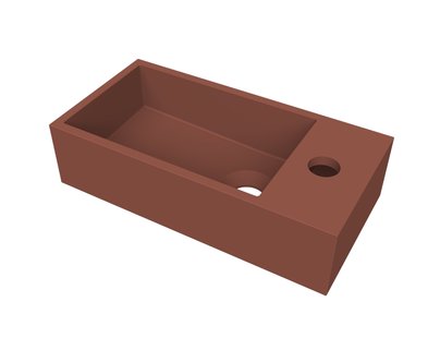 Fontein Arcqua Flair 36x18x9 cm met Kraangat Rechts Mat Terracotta