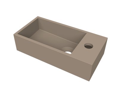 Fontein Arcqua Flair 36x18x9 cm met Kraangat Rechts Mat Truffel