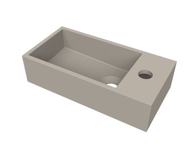 Fontein Arcqua Flair 36x18x9 cm met Kraangat Rechts Mat Klei