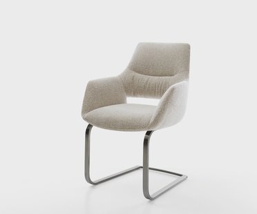 DELIFE Sledemodel Yago-Flex met armleuning geweven stof beige sledemodel vlak grafiet pocketveer kern