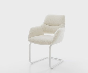 DELIFE Sledemodel Yago-Flex met armleuning teddy beige sledemodel vlak wit pocketveer kern