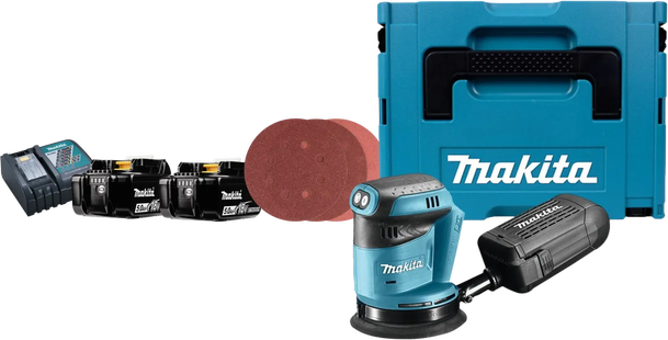 Makita DBO180ZJ 5,0 Ah Accu (2x) Compleet Pakket