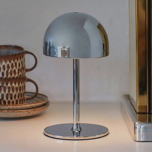 Sirius LED tafellamp Tim, chroomkleurig, hoogte 22 cm, IP54