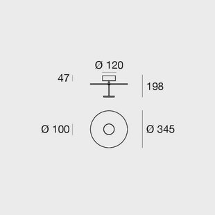 Linea Light LED plafondlamp Stilo_S, wit, Ø 35 cm