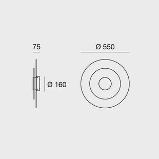 Linea Light LED wandlamp Joint_W, rond, Ø 55 cm, wit, metaal