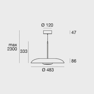 Linea Light LED hanglamp Basin_P, zwart, metaal, Ø 49 cm, IP40