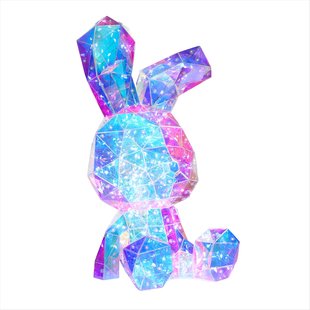 Central Park Regenboog Zittend Konijn - Wit - 41,5cm