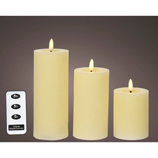 Decoris Led Kaars Creme - Warm Wit - Binnen - 3 Stuks