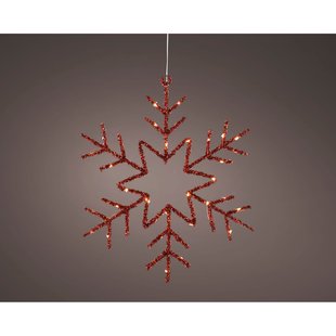 Decoris Micro Led Sneeuwvlok Kerstdecoratie - Warm Wit - 38cm - Binnen