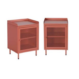 sweeek - Nachtkastjes met 1 deur, metaal, industrieel (set van 2)