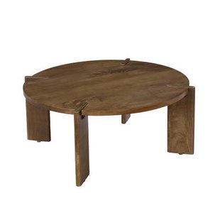 sweeek - Ronde salontafel in massief hout 80cm