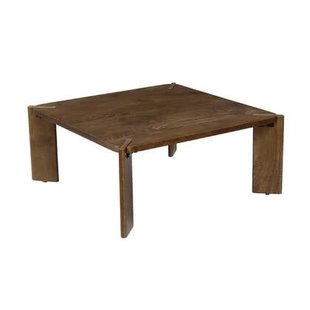 sweeek - Vierkante salontafel in massief hout 80cm