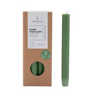 Originalhome dinerkaarsen - ø 2,2 x 20 cm - Flessengroen - set van 10