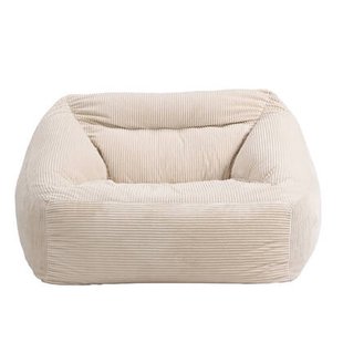 Home Deluxe Zitzak Fauteuil - Ribfluweel - Beige