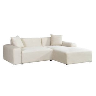 Home Deluxe Hoekbank met Chaise Longue Rechts - Ribfluweel - Beige