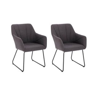 Home Deluxe Eetkamerstoel - Webstof - Antraciet - Set van 4