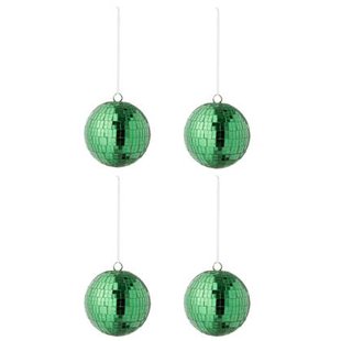 J-Line kerstbal Spiegel - glas - groen - large - doos van 4