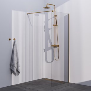 BRAUER Season inloopdouche model C helder glas 80x200 incl. glascoating goud geborsteld