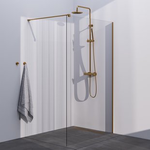 BRAUER Season inloopdouche model C helder glas 130x200 incl. glascoating goud geborsteld