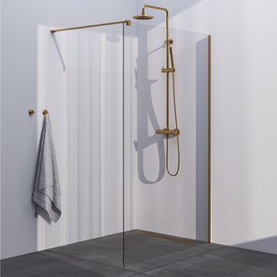 BRAUER Season inloopdouche model C helder glas 120x200 incl. glascoating goud geborsteld