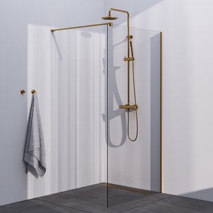 BRAUER Season inloopdouche model C helder glas 110x200 incl. glascoating goud geborsteld