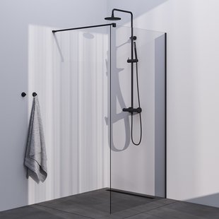 BRAUER Season inloopdouche model C helder glas 100x200 incl. glascoating mat zwart