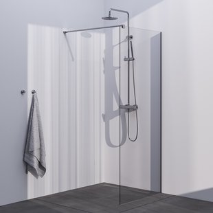 BRAUER Season inloopdouche model C helder glas 90x200 incl. glascoating RVS-kleurig geborsteld