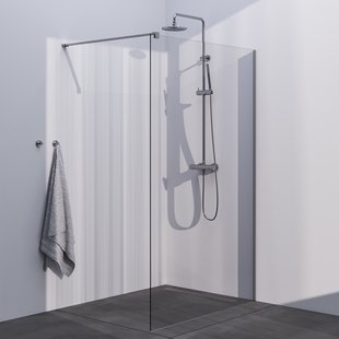 BRAUER Season inloopdouche model C helder glas 130x200 incl. glascoating RVS-kleurig geborsteld