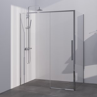 BRAUER Season douchecabine model B met schuifdeur helder glas 160x80x200 omkeerbaar incl. glascoating Season-Chroom