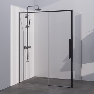BRAUER Season douchecabine model B met schuifdeur helder glas 160x90x200 omkeerbaar incl. glascoating Season-Gunmetal