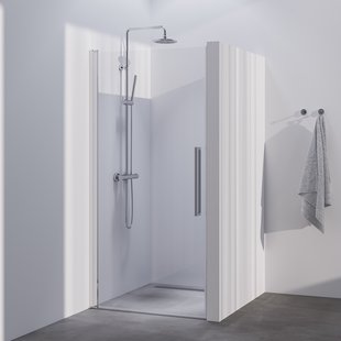 BRAUER Season nisdeur model A met draaideur helder glas 100x200 omkeerbaar incl. glascoating Season-Chroom