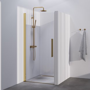 BRAUER Season nisdeur model A met draaideur helder glas 90x200 omkeerbaar incl. glascoating Season-Goud