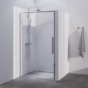 BRAUER Season nisdeur model B met schuifdeur helder glas 100x200 omkeerbaar incl. glascoating Season-Chroom