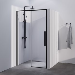 BRAUER Season nisdeur model B met schuifdeur helder glas 100x200 omkeerbaar incl. glascoating Season-Mat Zwart