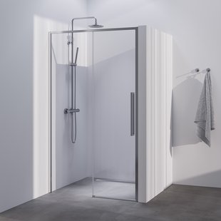 BRAUER Season nisdeur model B met schuifdeur helder glas 100x200 omkeerbaar incl. glascoating Season-RVS-kleurig