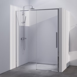 BRAUER Season nisdeur model B met schuifdeur helder glas 160x200 omkeerbaar incl. glascoating Season-Chroom