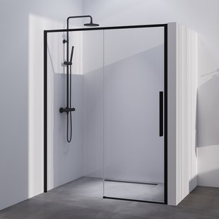 BRAUER Season nisdeur model B met schuifdeur helder glas 160x200 omkeerbaar incl. glascoating Season-Mat Zwart