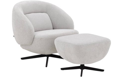 Goossens Draaifauteuil Saar, Draaifauteuil + hocker