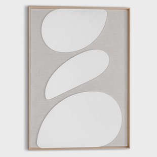 Reinders - Organic Pebbles Linen - Schilderij 3D Art 50x70 cm - Beige