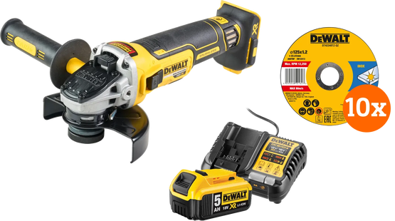 DeWalt DCG405NT-XJ 5,0 Ah Accu Compleet Pakket