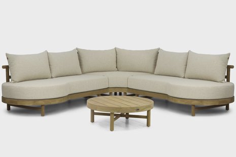 Santika Kayu hoek loungeset 4-delig