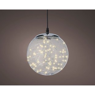 Decoris Micro Led Bal Plastic Transparant/warm Wit Verlichte Cadeaudoos - 80 Led's - Warm Wit - 23cm - Binnen & Buiten