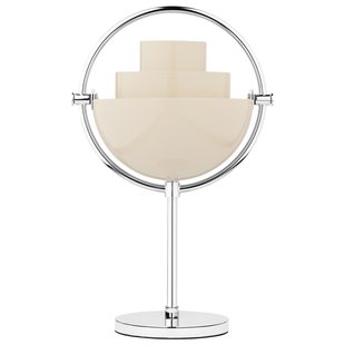 Gubi Multi-Lite Tafellamp Oplaadbaar Chrome Brass Pearl Cream