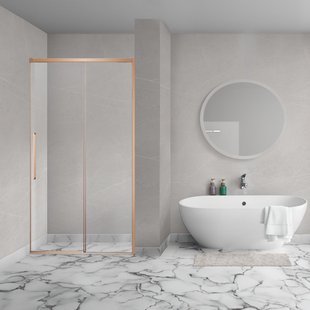 Aqua Vista Lokla Linea nisdeur - 120x200cm - incl. montageset - geborsteld koper R-BC-LC120-SCX