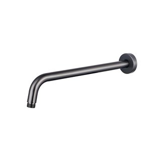 Fortifura Calvi Inbouw Regendoucheset - rond - thermostatisch - wandarm - glijstang - 25cm hoofddouche - handdouche rond - metalen doucheslang - Geborsteld Gunmetal PVD SW720556/SW720563/SW706207/SW721170/SW1183047/SW76
