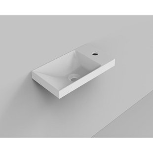 Arcqua Marble fontein voor frame 40x22cm met overloop cast marble wit mat WAS116785